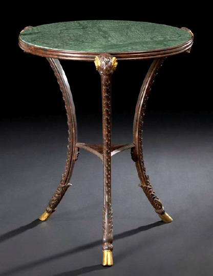 Empire-Style Polychromed and Marble-Top