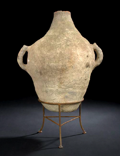 Ancient Roman Unglazed Pottery Two-Handled