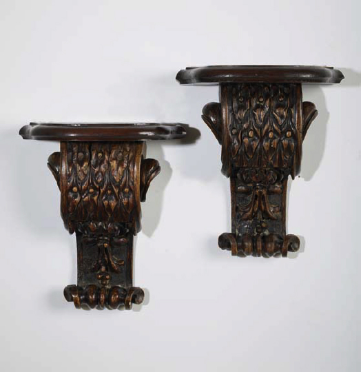 Large Pair of Italian Carved Walnut 2a433
