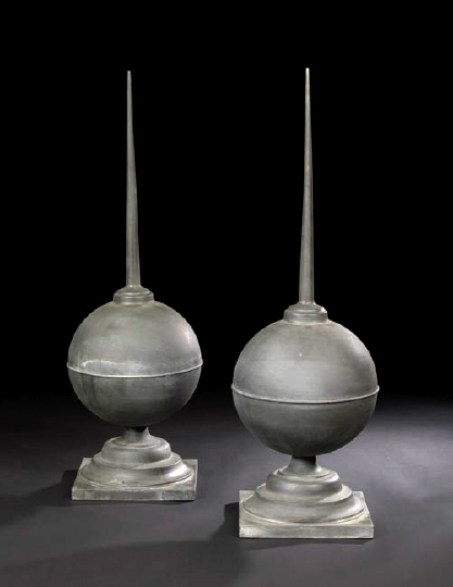 Monumental Pair of French Galvanized