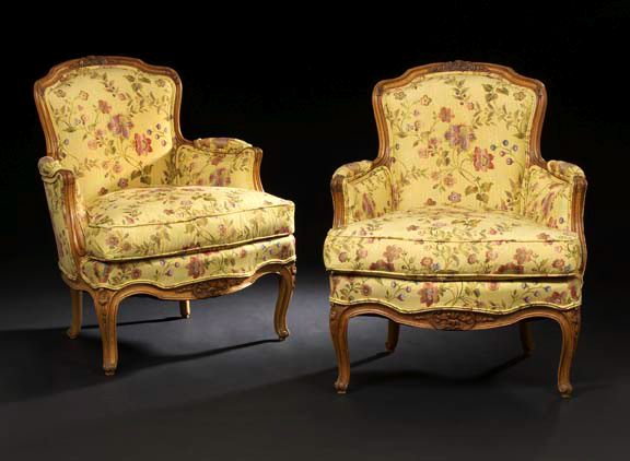Pair of Louis XV Style Carved Fruitwood 2a465