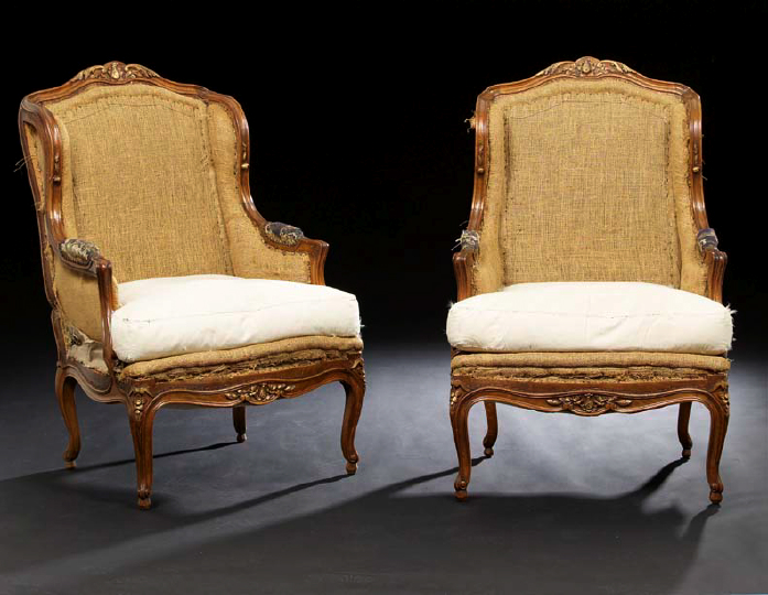 Pair of Louis XV Style Carved Fruitwood 2a471