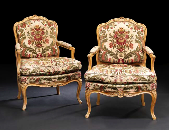 Pair of Louis XV Style Blonde Mahogany 2a489