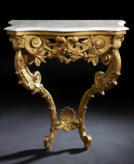 Louis XV Style Giltwood and Marble Top 2a493