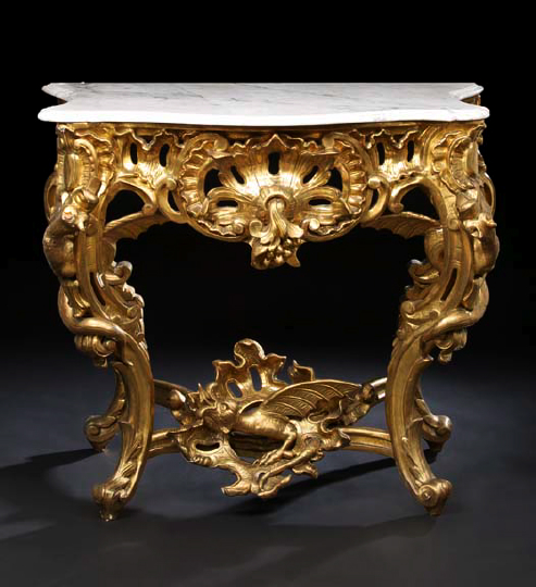 Large French Carved Giltwood and 2a495