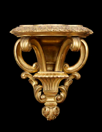 French Carved Giltwood Serpentine Edged 2a4a8