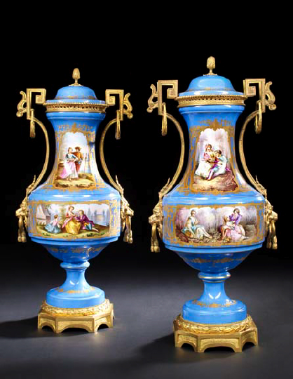 Large Pair of French Gilt-Brass-Mounted