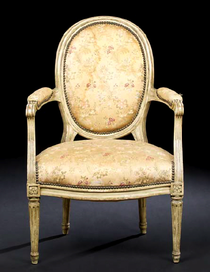 Louis XVI-Style Polychromed Fauteuil,