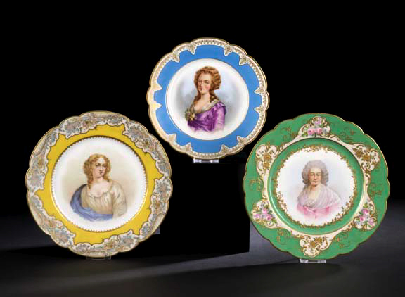 Sevres Fond Vert Porcelain Portrait