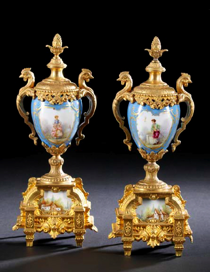 Pair of French Gilt Brass Mounted 2a4ec