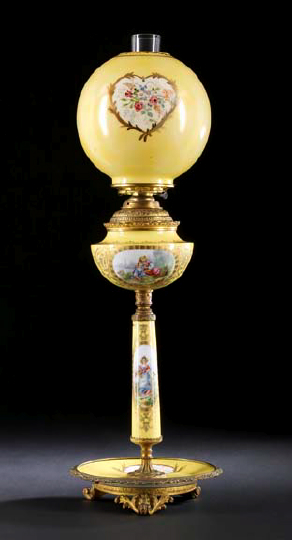 Tall French Brass-Mounted Fond Jaune