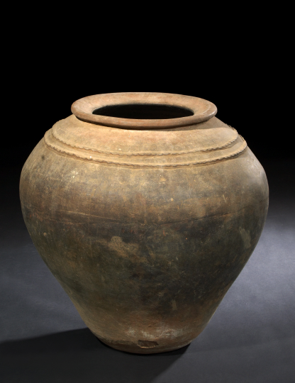 Large Chinese Stoneware Open-Mouthed