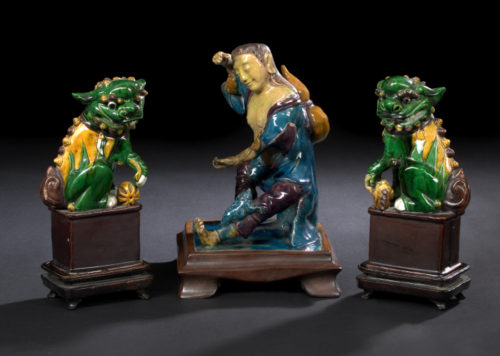 Pair of Chinese Porcelain Foo Dogs and