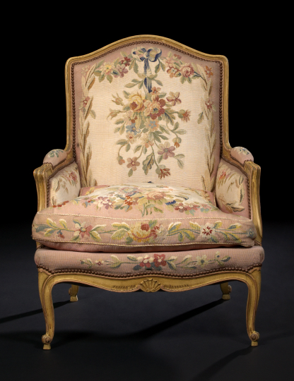 Louis XV Style Polychromed Bergere  2a9d1