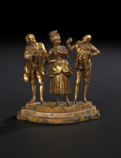 French Gilt-Bronze Trio of Commedia