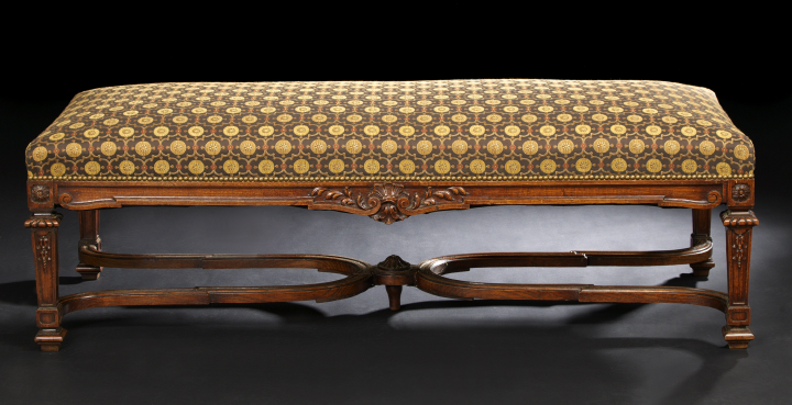 Henri IV-Style Mahogany Bench,