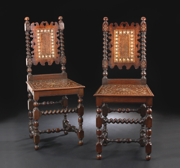 Pair of Victorian Walnut Sidechairs  2ab25