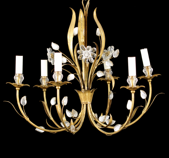 French Gilded Wrought Brass Floriform 2ab97