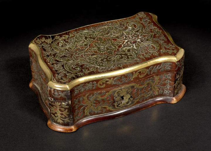 Exceptional French Brass and Silver Inlaid 2a7c8