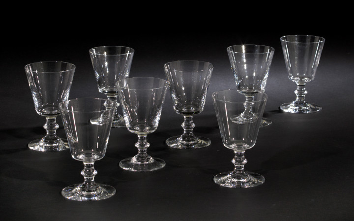 Set of Eight Baccarat Crystal Red