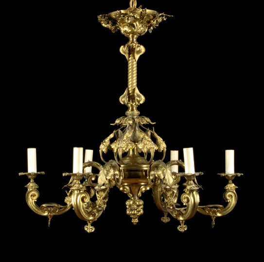 Rococo Revival Bronze and Brass