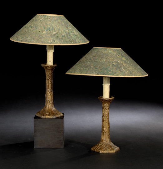 Pair of French Gilt Metal Bamboo  2a849