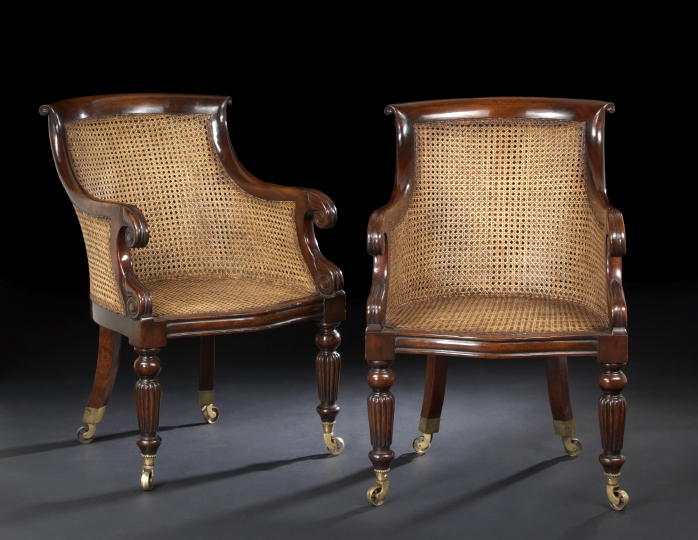 Pair of William IV Mahogany Armchairs  2a862