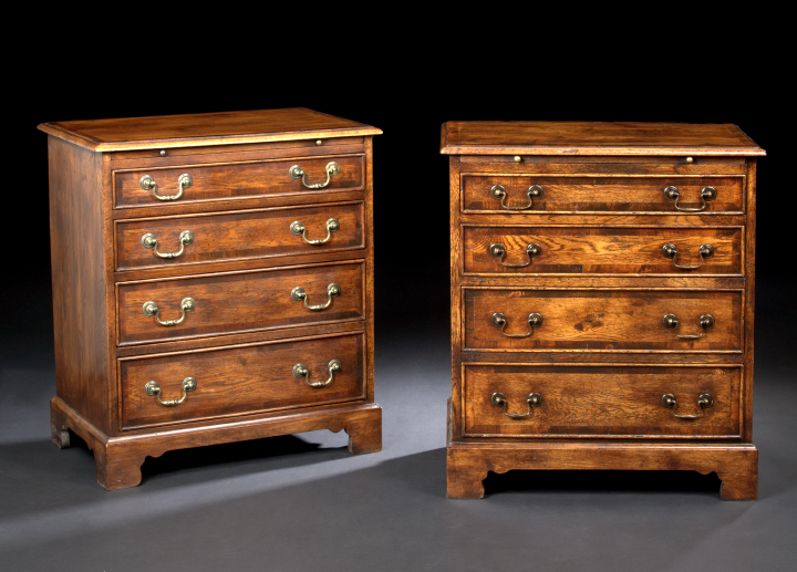 Pair of George III-Style Oak Bachelor's