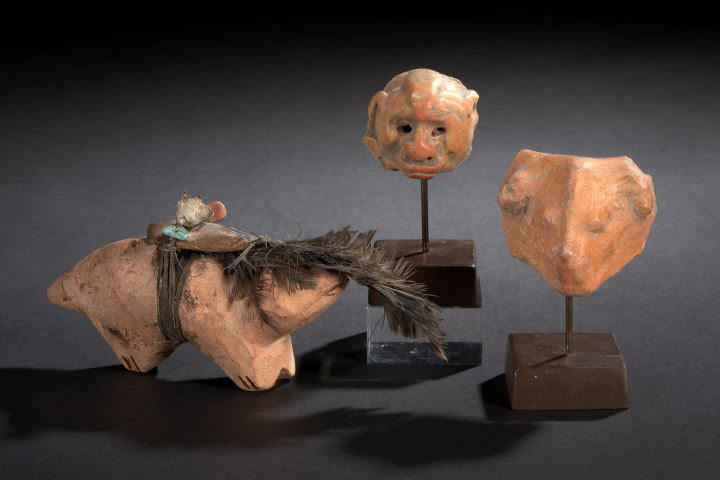 Two Pre Columbian Head Fragments  2a8b8