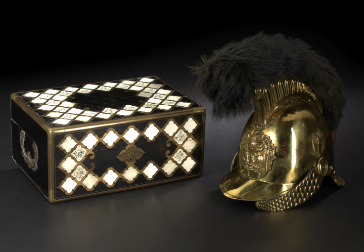 French Brass and Bearskin Hussars Helmet,