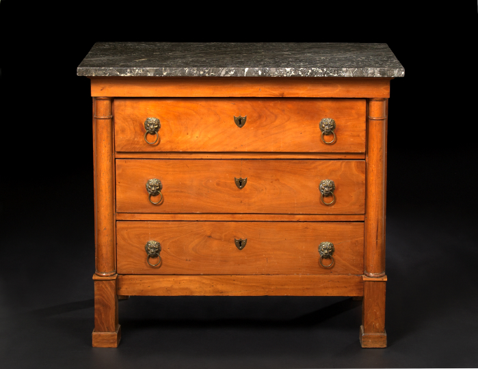 Empire-Style Cherrywood and Marble-Top