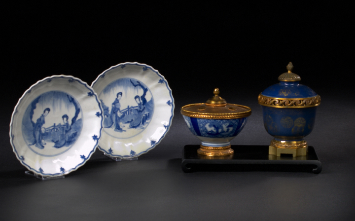 Chinese Mazarine Blue Porcelain Tea