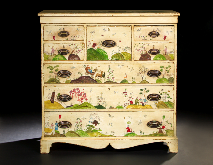 Victorian Polychromed Chest mid 19th 2ae42