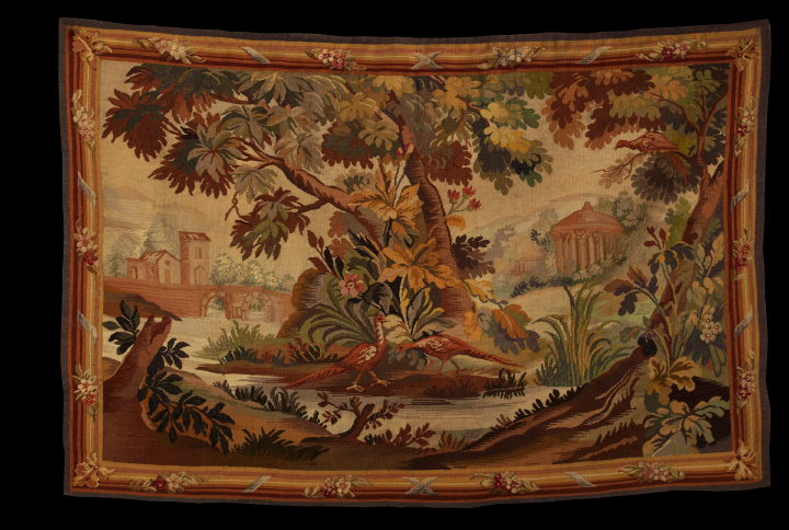 Oblong Aubusson Tapestry,  featuring