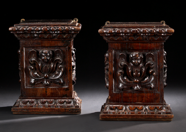 Pair of Continental Carved and