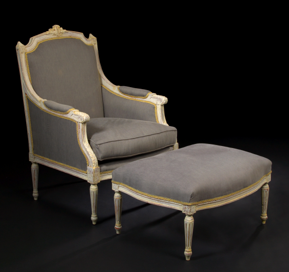 Louis XVI Style Polychromed Bergere 2aebe