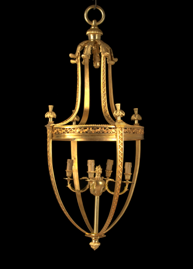 Large French Gilt-Lacquered Brass