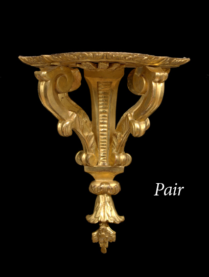 Attractive Pair of Carved Giltwood