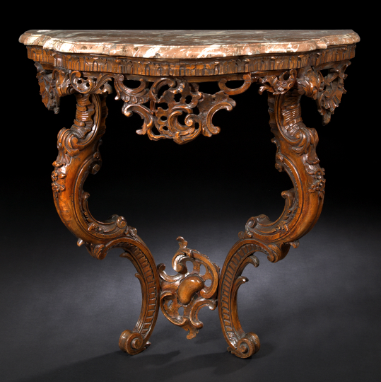 Fine Louis XV Walnut and Marble Top 2af19