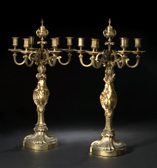 Stately Pair of French Gilt Bronze 2af25