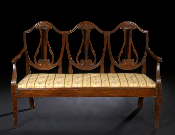 George III Style Mahogany Settee  2af62