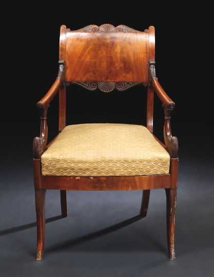 Baltic Neoclassical Mahogany Fauteuil,