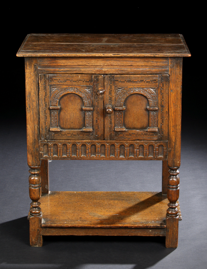 English Oak Cupboard,  late 19th