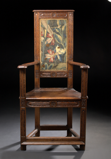 Elizabethan Revival Oak Hall Chair,