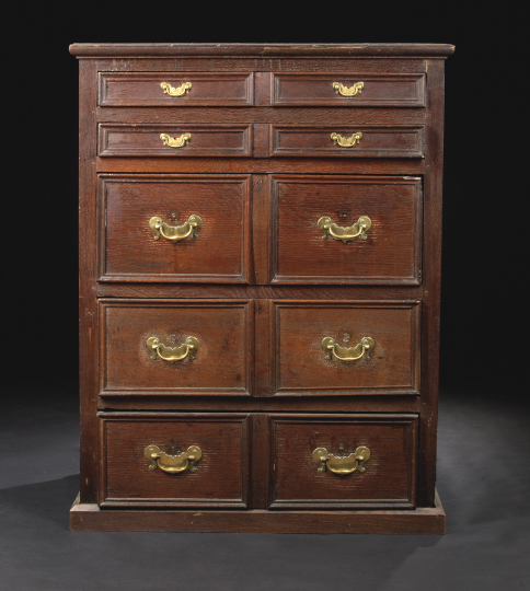 English Oak Chest late 18th century 2ac42