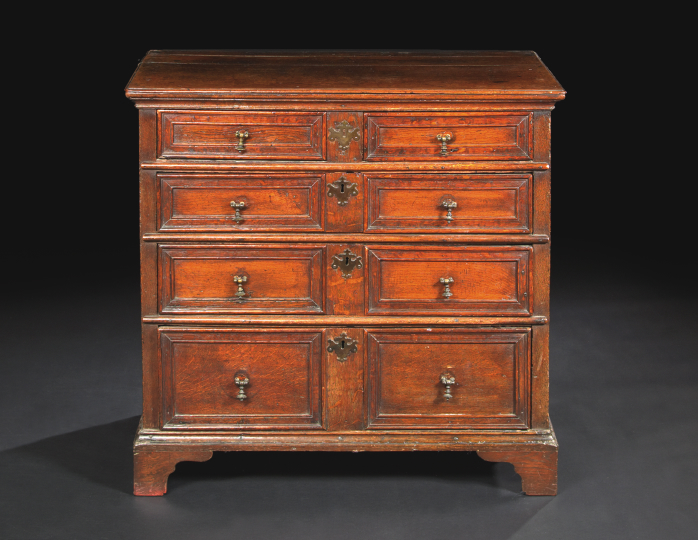 English Oak Chest,  18th century and