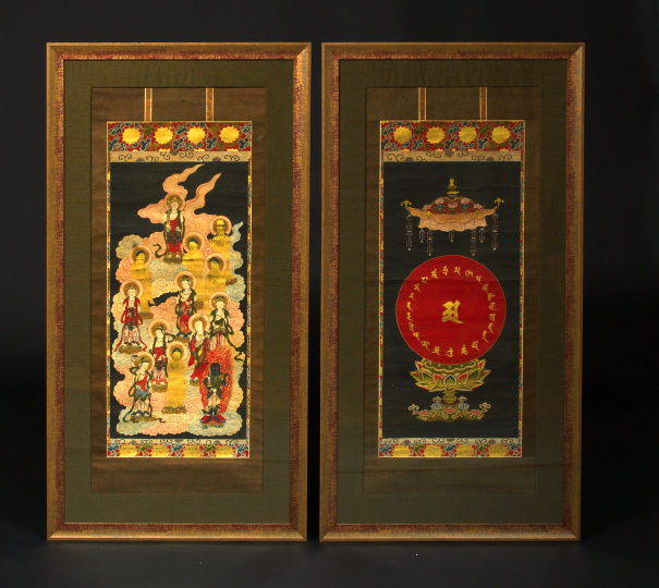 Good Pair of Framed Japanese Scrolls 2ac49