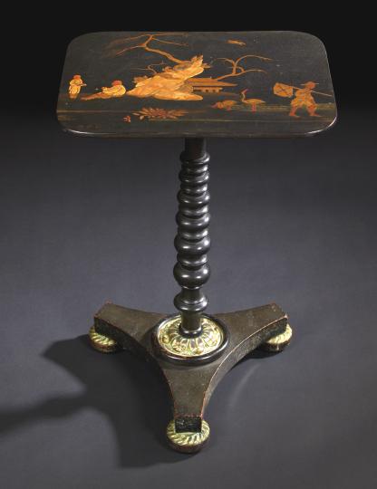 Victorian Black-Lacquered Tripod