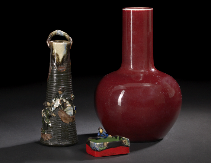 Chinese Oxblood-Glazed Bottle Vase,
