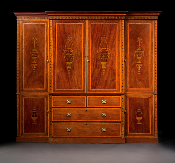 Edwardian Inlaid Mahogany Wardrobe  2acd0